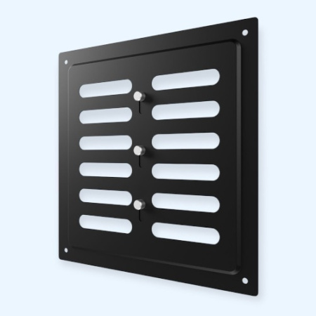 2020MER Black ERA Решетка вентиляционная MER регулируемая 200х200 окраш.сталь Black